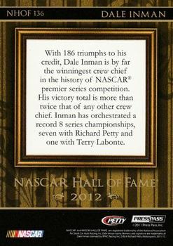 2012 Press Pass Ignite - NASCAR Hall of Fame Blue #NHOF 136 Dale Inman Back