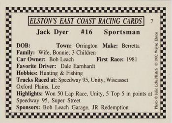 1992 Elston's East Coast Racing #7 Jack Dyer Back