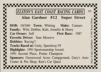 1992 Elston's East Coast Racing #30 Alan Gardner Back