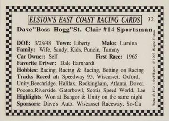 1992 Elston's East Coast Racing #32 Dave St. Clair Back