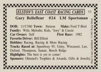 1992 Elston's East Coast Racing #33 Gary Bellefleur Back