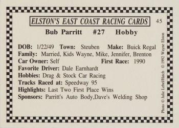 1992 Elston's East Coast Racing #45 Bub Parritt Back