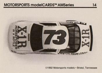 1992 Motorsports Modelcards AM Series - Premiere #14 Phil Barkdoll's Car Back
