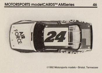 1992 Motorsports Modelcards AM Series - Premiere #46 Mickey Gibbs' Car Back