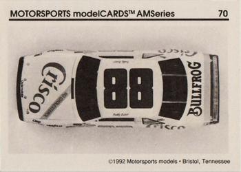 1992 Motorsports Modelcards AM Series - Premiere #70 Buddy Baker's Car Back