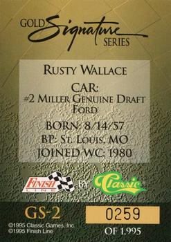 1995 Finish Line - Gold Signature #GS-2 Rusty Wallace Back