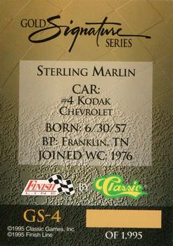1995 Finish Line - Gold Signature #GS-4 Sterling Marlin Back