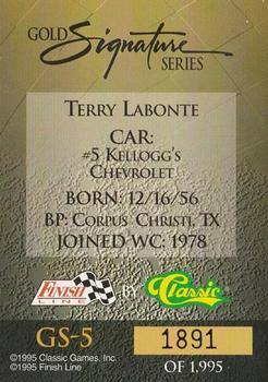 1995 Finish Line - Gold Signature #GS-5 Terry Labonte Back