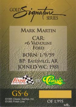 1995 Finish Line - Gold Signature #GS-6 Mark Martin Back