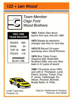 1991 Traks - Glossy #122 Len Wood Back