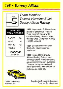 1991 Traks - Glossy #168 Tommy Allison Back