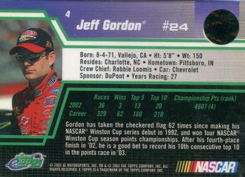 2003 eTopps #4 Jeff Gordon Back