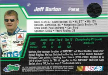 2003 eTopps #12 Jeff Burton Back
