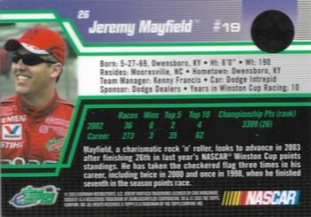 2003 eTopps #26 Jeremy Mayfield Back