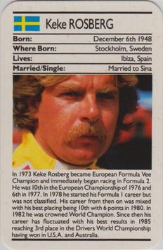 1987 Ace Fact Pack Sporting Greats Motor Racing #NNO Keke Rosberg Front