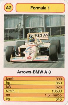 1986 Ace Trump Game Formula 1 #A2 Arrows-BMW A8 Front