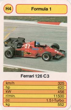 1986 Ace Trump Game Formula 1 #H4 Ferrari 126 C3 Front