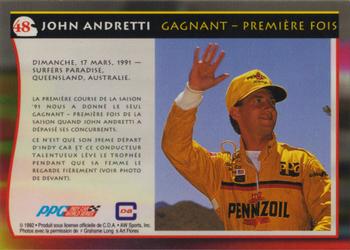 1992 All World Indy - (French) #48 John Andretti Back