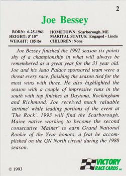 1993 Victory #2 Joe Bessey Back