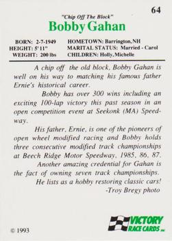 1993 Victory #64 Bobby Gahan Back
