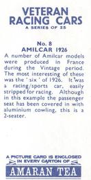 1966 Amaran Tea Veteran Racing Cars #8 Amilcar 1926 Back