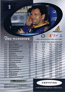 1997 Pinnacle Certified - Red #9 Ted Musgrave Back
