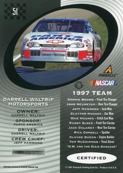1997 Pinnacle Certified - Red #51 #17 Darrell Waltrip Motorsports Back