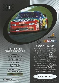 1997 Pinnacle Certified - Red #58 #24 Hendrick Motorsports Back