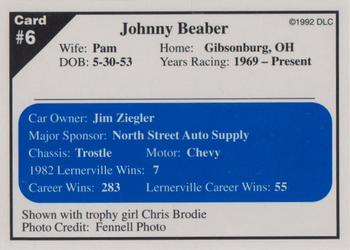 1992 Donny's Lernerville Speedway Part 1 - Silver Edition #6 Johnny Beaber Back
