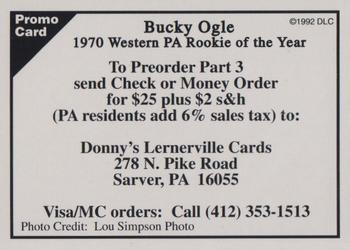 1992 Donny's Lernerville Speedway Part 2 - Silver Edition #NNO Bucky Ogle Back