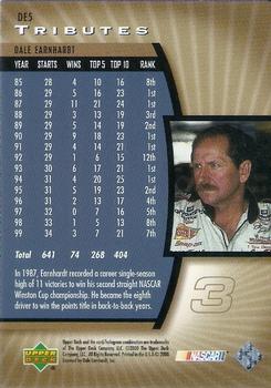 2000 Upper Deck Tributes Dale Earnhardt #DE5 Dale Earnhardt Back