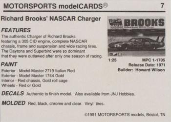 1991 Motorsports Modelcards #7 Richard Brooks Back