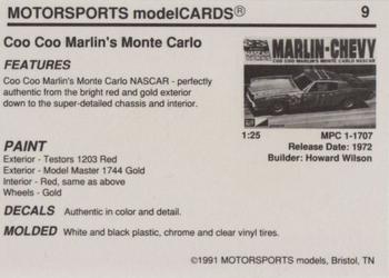 1991 Motorsports Modelcards #9 Coo Coo Marlin Back