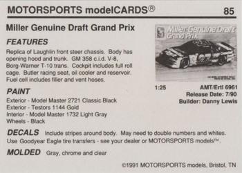 1991 Motorsports Modelcards #85 Rusty Wallace Back