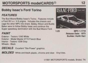 1991 Motorsports Modelcards - Premiere #12 Bobby Isaac Back