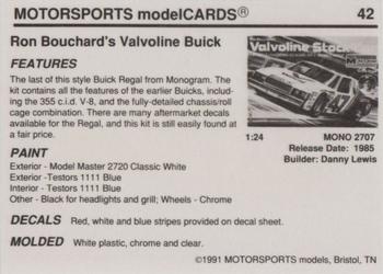 1991 Motorsports Modelcards - Premiere #42 Ron Bouchard Back