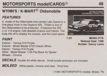 1991 Motorsports Modelcards - Premiere #48 Lake Speed Back