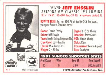 1992 Parts Plus Super Chevy Show #14 Jeff Ensslin Back