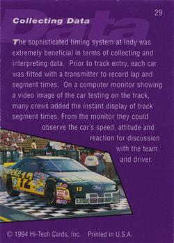 1995 Hi-Tech 1994 Brickyard 400 - Preview Proof #29 Collecting Data Back