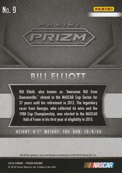 2016 Panini Prizm #9 Bill Elliott Back