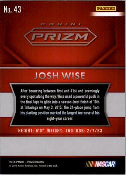 2016 Panini Prizm #43 Josh Wise Back