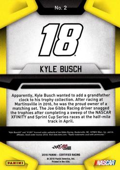 2016 Panini Certified #2 Kyle Busch Back