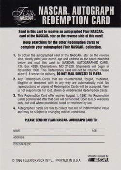 1996 Flair - Autograph Redemption #NNO Ted Musgrave Back