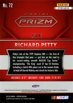 2016 Panini Prizm - Camo Prizm #72 Richard Petty Back