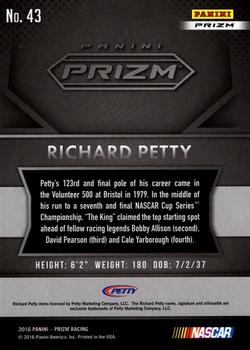 2016 Panini Prizm - Prizm #43 Richard Petty Back