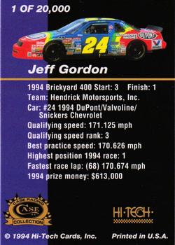 1994 Hi-Tech / Case Brickyard 400 Winner #NNO Jeff Gordon Back
