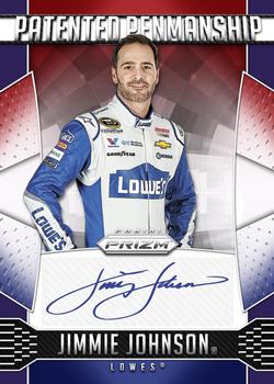 2016 Panini Prizm - Patented Penmanship Red White and Blue Prizm #PP-JJ Jimmie Johnson Front