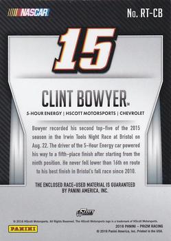 2016 Panini Prizm - Race Used Tire Team #RT-CB Clint Bowyer Back