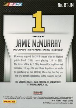 2016 Panini Prizm - Race Used Tire Team Blue Flag Prizm #RT-JM Jamie McMurray Back