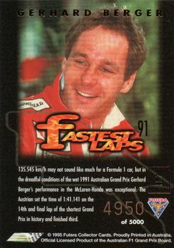 1995 Futera Australian Formula One Grand Prix - Fastest Laps #FL 7 Gerhard Berger Back